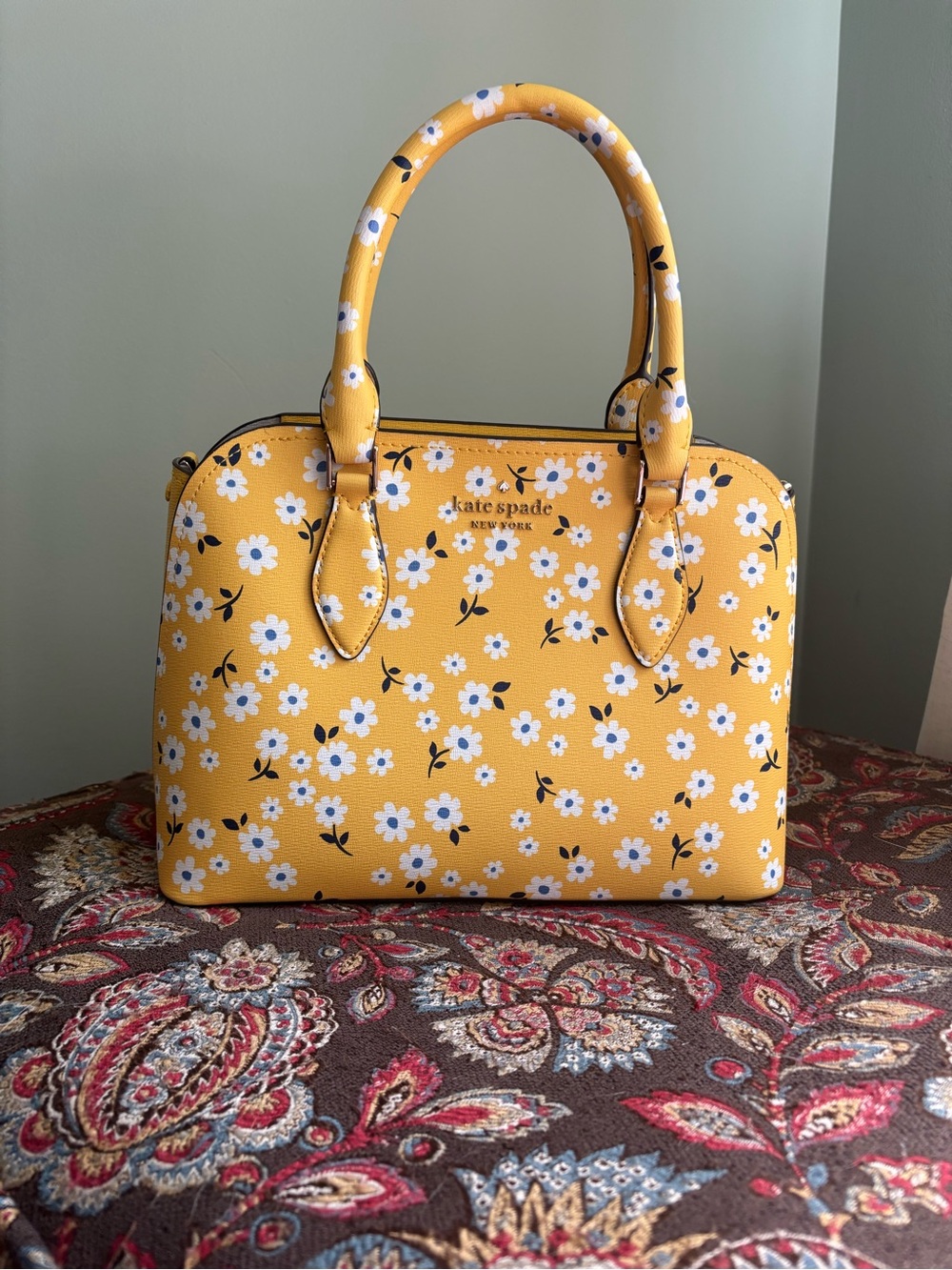 NWT kate spade Yellow Floral Dome Satchel